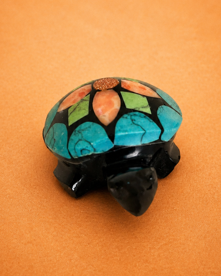 Mini obsidian turtle