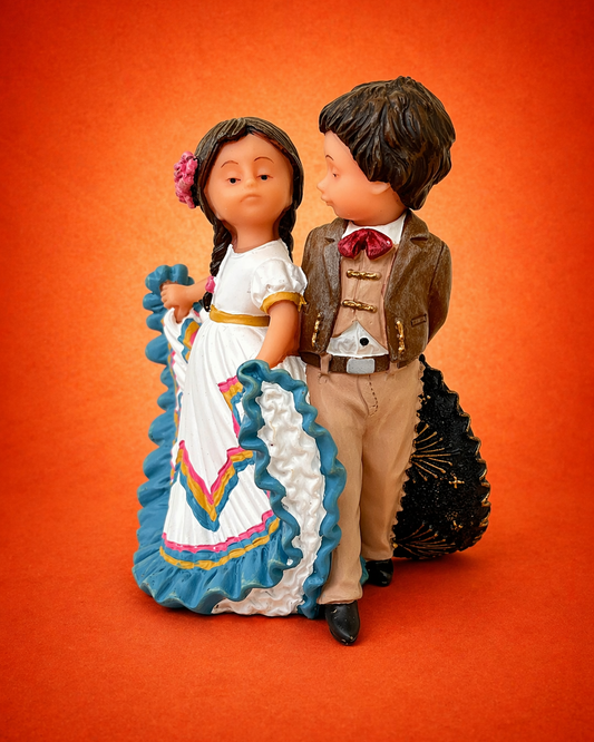 Mexican Dancing Kids Figurine – Nadal Folk Art Sculpture