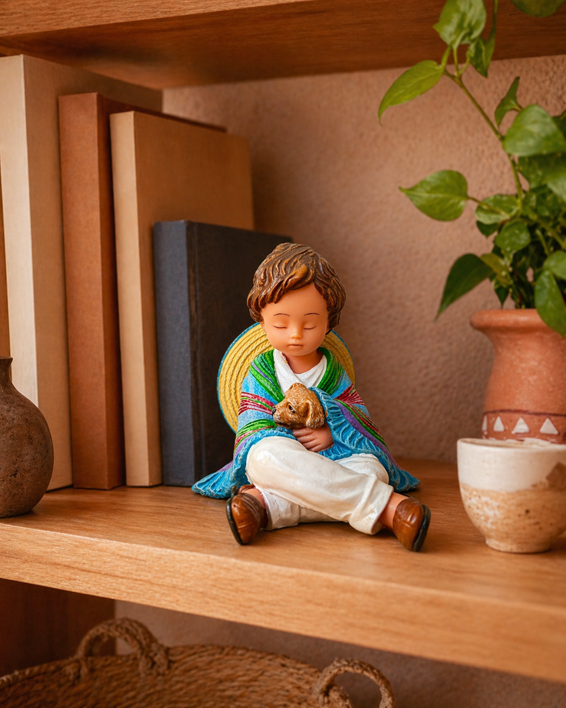 Mexican Boy Hugging Dog Figurine – Nadal Folk Art
