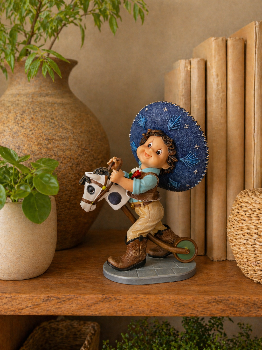 Mexican Boy with Wooden Horse Figurine – Nadal Art
