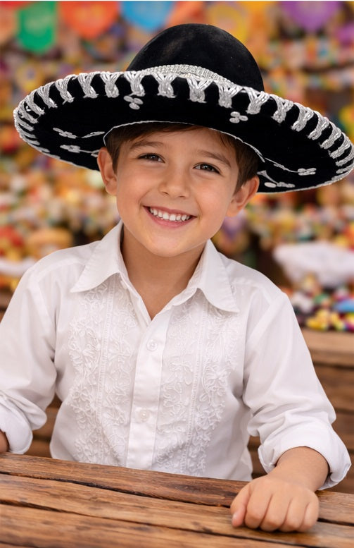 Kids Black Charro Sombrero – Mexican Traditional Hat