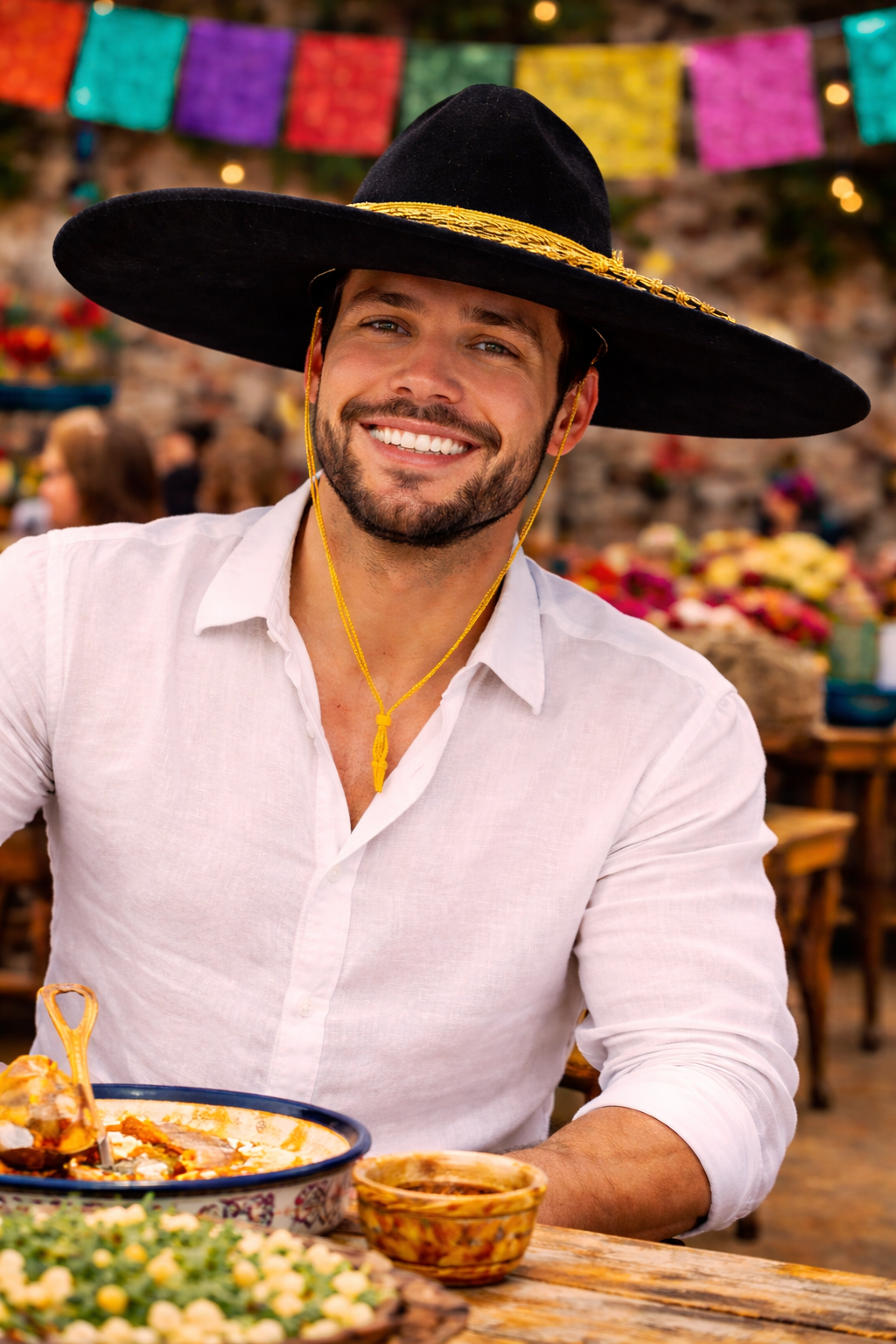 Charro Sombrero with Gold Ribbon – Mexican Traditional Hat