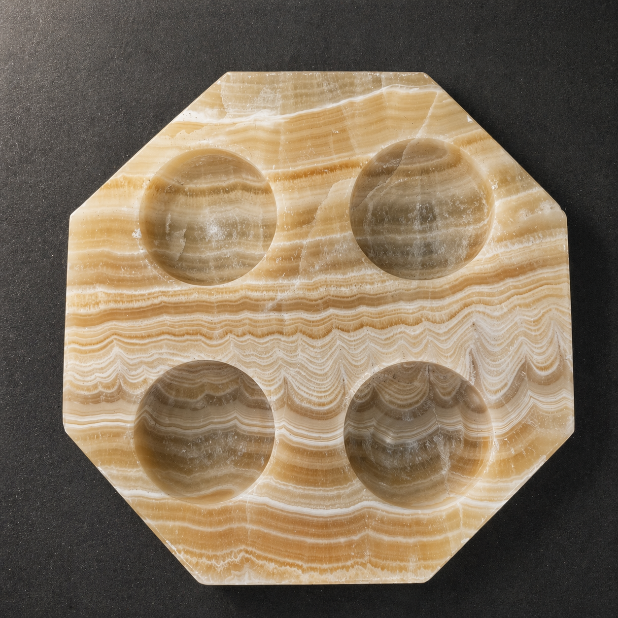 White Onyx Octagon Candle Holder for 4 – Mexican Stone Decor