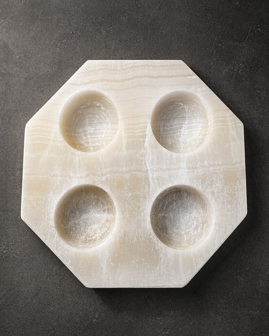 White Onyx Octagon Candle Holder for 4 – Mexican Stone Decor
