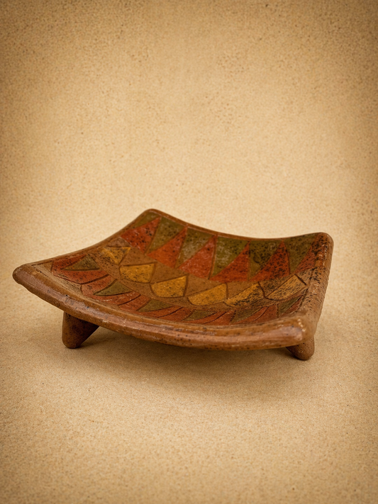 Pre-Hispanic Clay Ashtray – Handmade Mexican Functional Decor 15 cm