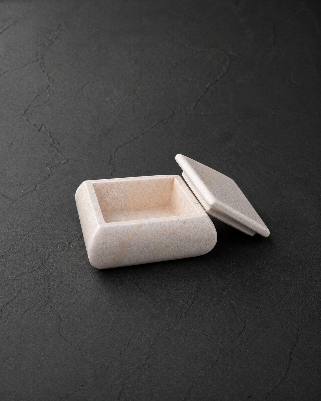 White Marble Jewelry Box – Mexican Stone Keepsake Piece