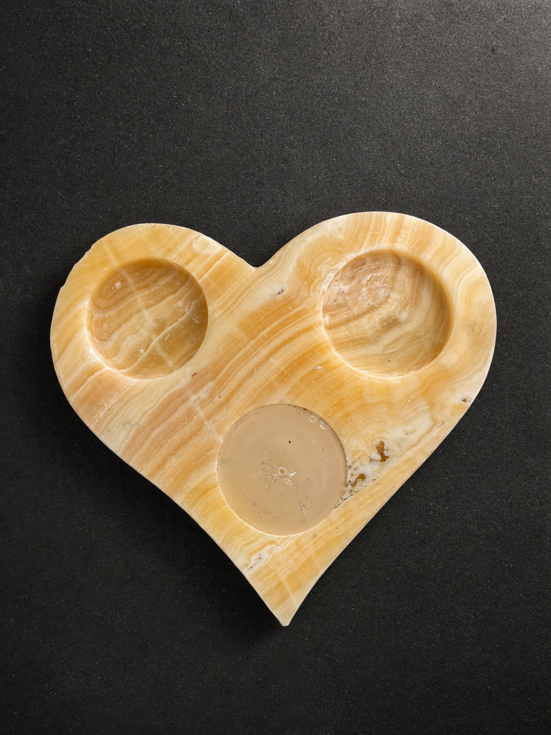 Heart Shaped Onyx Candle Holder for 3 – Mexican Gift Decor