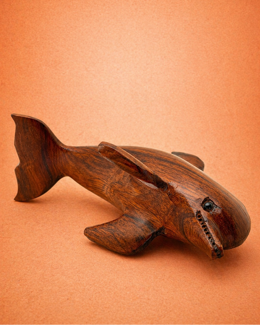 Ironwood Dolphin Sculpture – Hand Carved Mexican Wooden Art