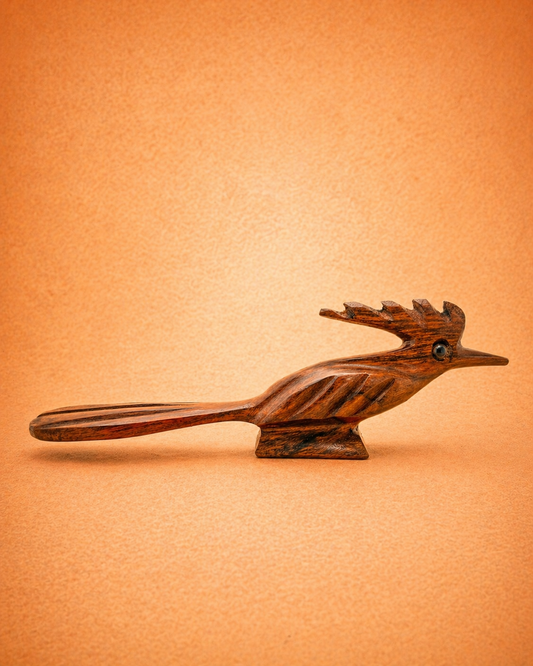 Ironwood Roadrunner Sculpture – Mexican Desert Wildlife Art