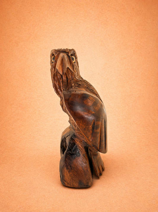 Ironwood Hawk Sculpture – Hand Carved Mexican Bird Art