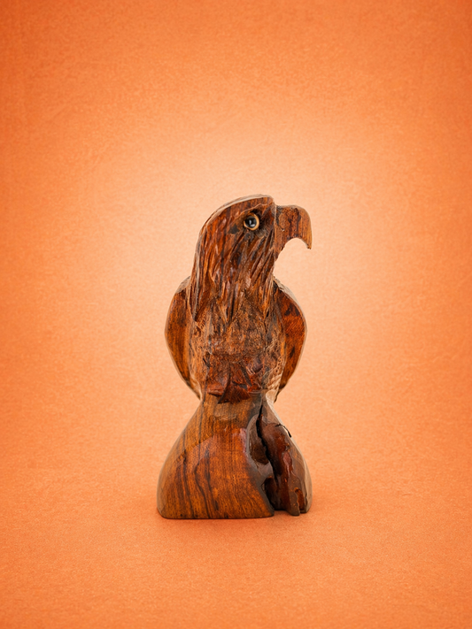 Ironwood Hawk Sculpture – Hand Carved Mexican Bird Art