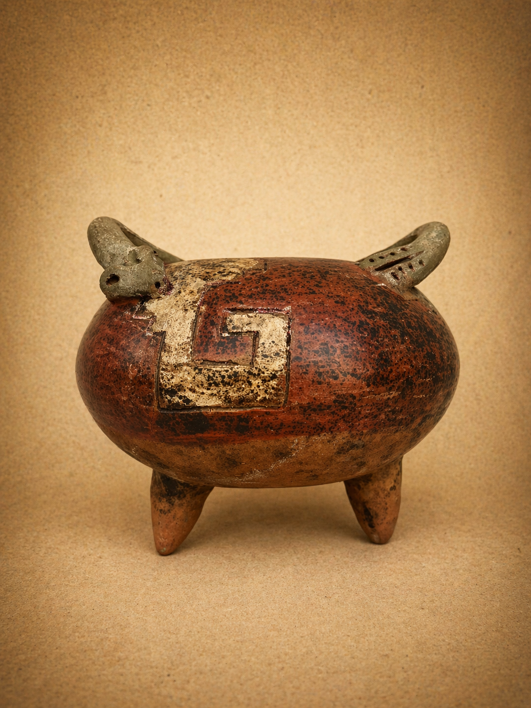 Pre-Hispanic Clay Vessel – Handmade Mexican Pottery 12 cm