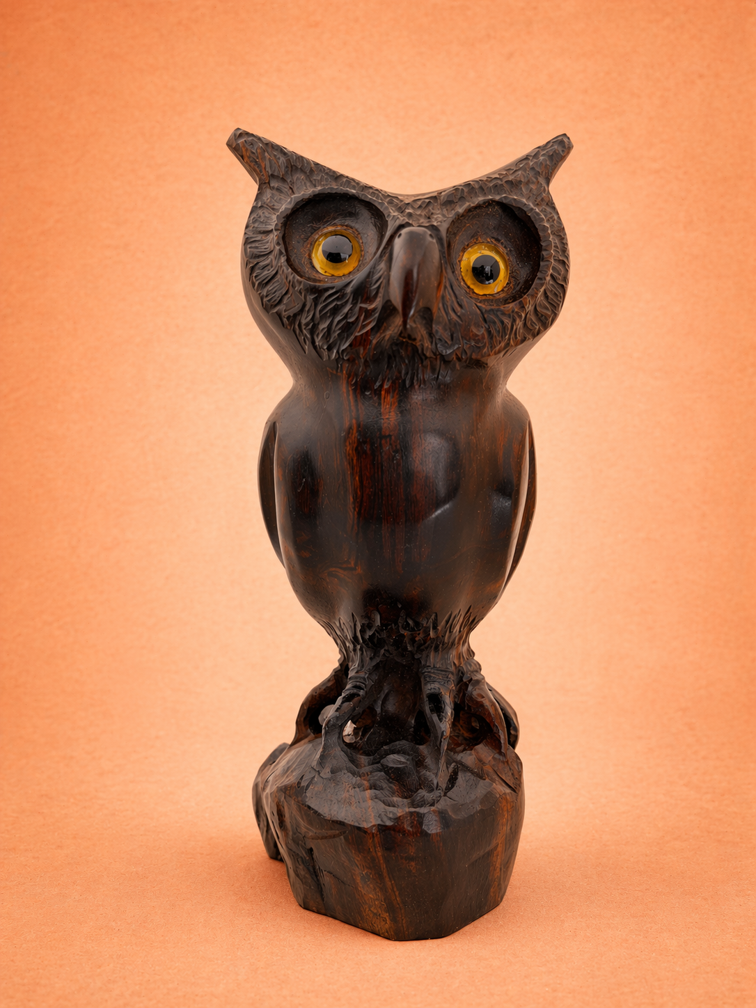 Ironwood Owl Sculpture – Large Hand Carved Mexican Wood Art