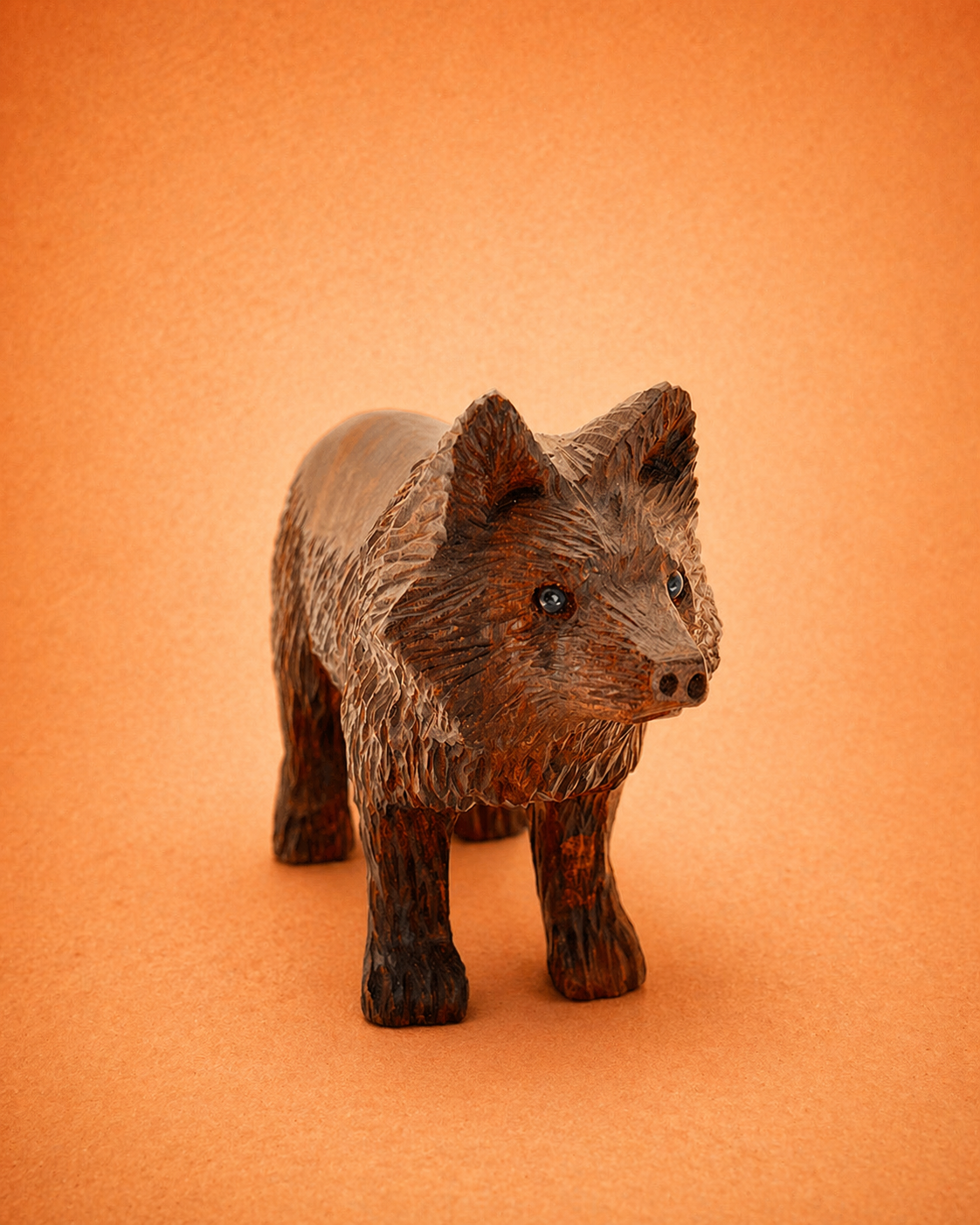 Ironwood Wolf Sculpture – Hand Carved Mexican Desert Art