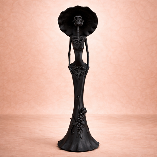Black Mexican Catrina 43 cm – Elegant Day of the Dead Sculpture