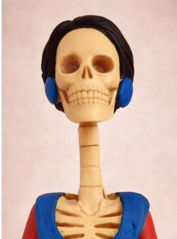 Mexican Catrina Surprise – Hand Painted Day of the Dead Figurine 21 cm