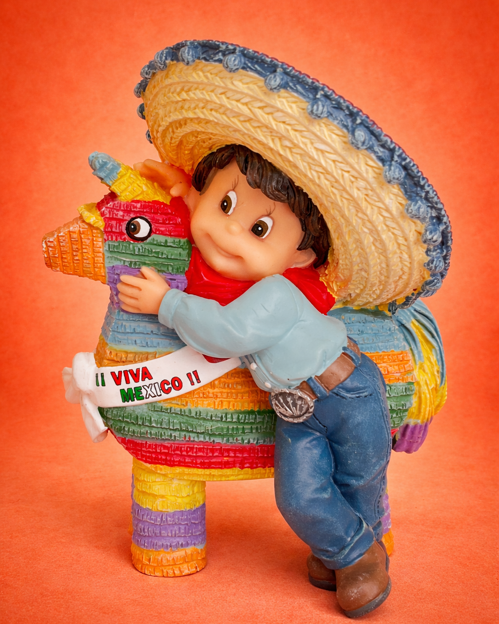 Mexican Kid with Piñata Figurine – Nadal Folk Art