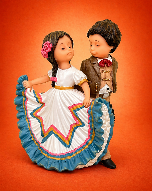 Mexican Dancing Kids Figurine – Nadal Folk Art Sculpture
