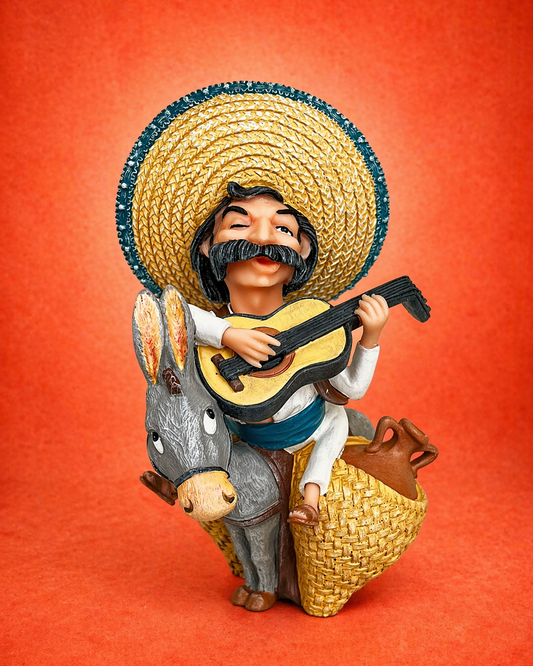 Mexican Man with Donkey Guitar Figurine – Nadal Folk Art