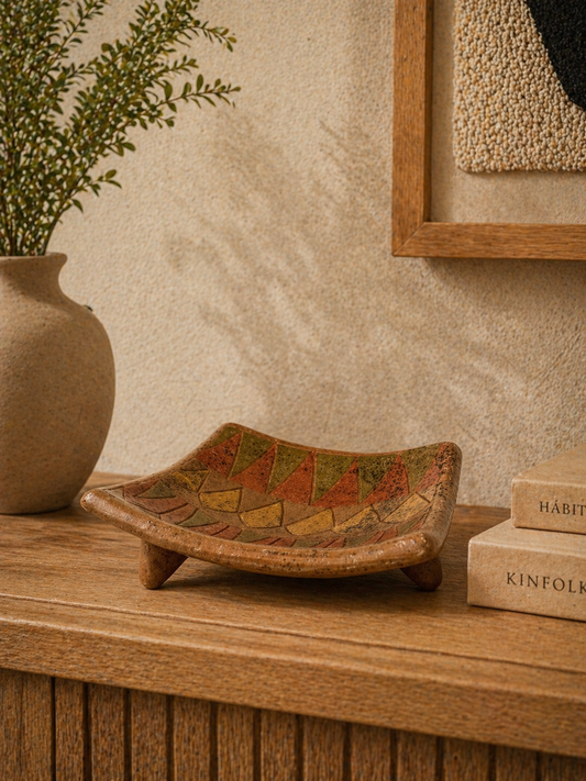 Pre-Hispanic Clay Ashtray – Handmade Mexican Functional Decor 15 cm