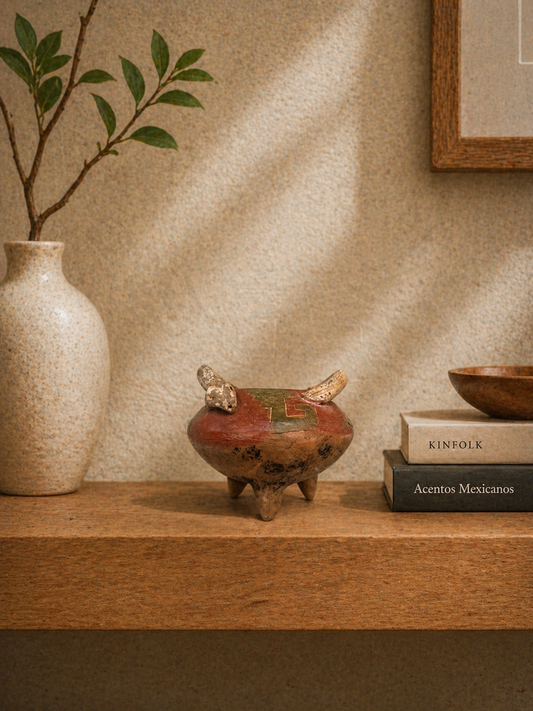Small Pre-Hispanic Clay Vessel – Handmade Mexican Pottery 10 cm