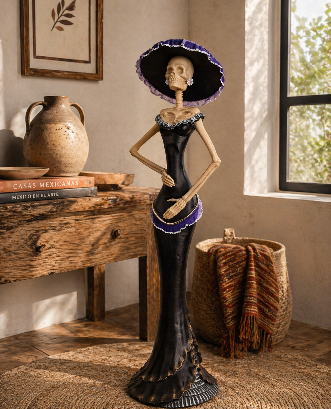 Large Mexican Catrina 89 cm – Collector Day of the Dead Sculpture