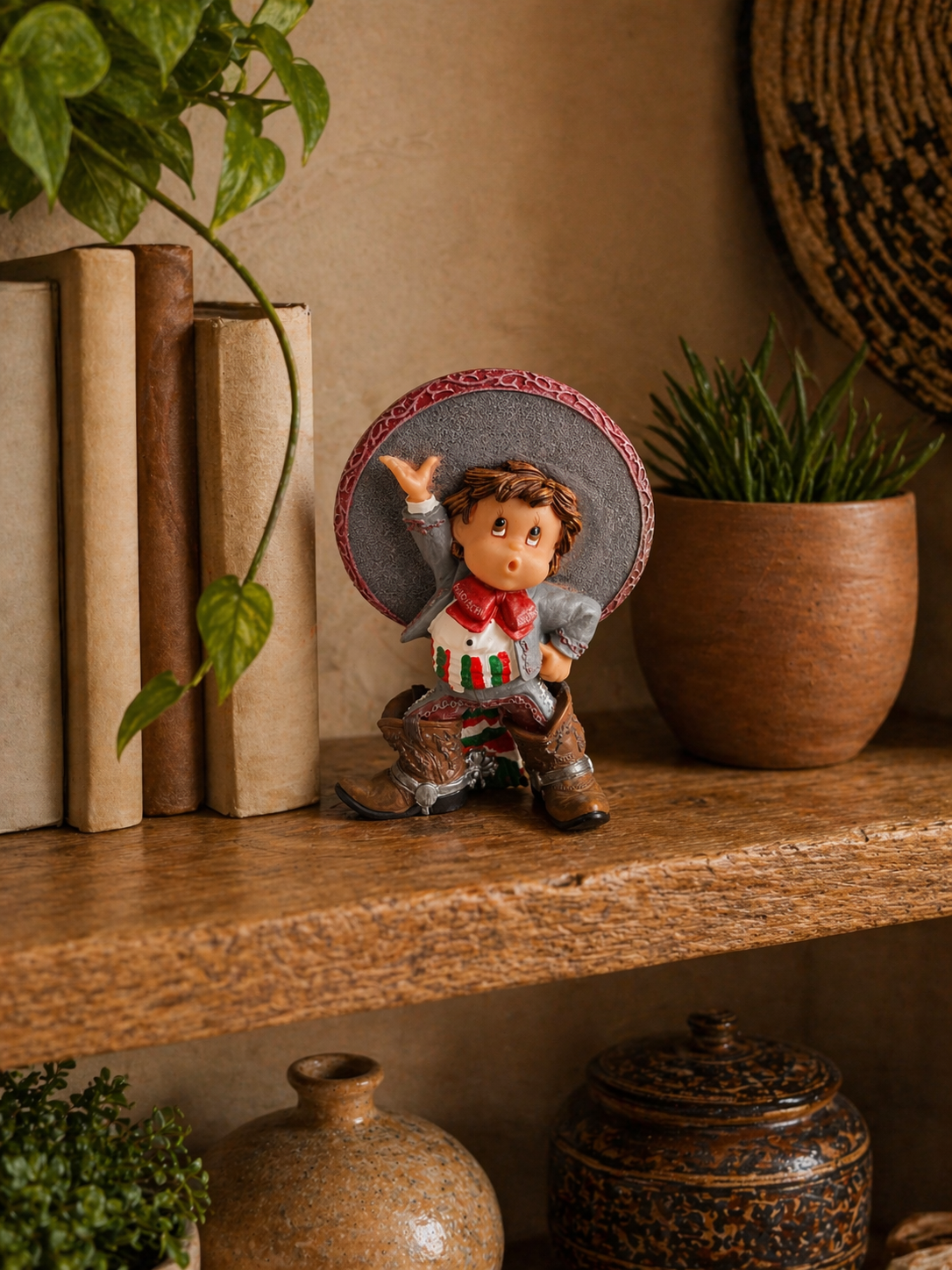 Mexican Charro Boy Figurine – Traditional Nadal Sculpture