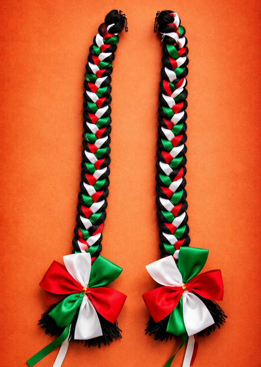 Mexican Tricolor Braids – Cultural Hair Accessory