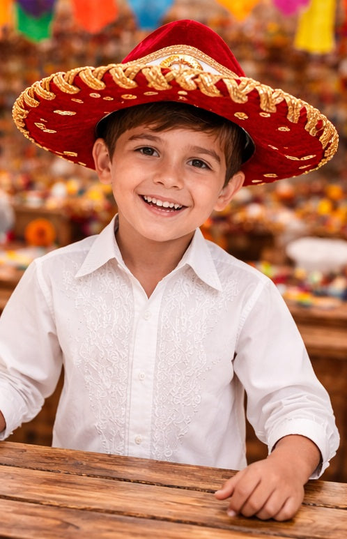 Kids Charro Sombrero Red – Mexican Hat for Children
