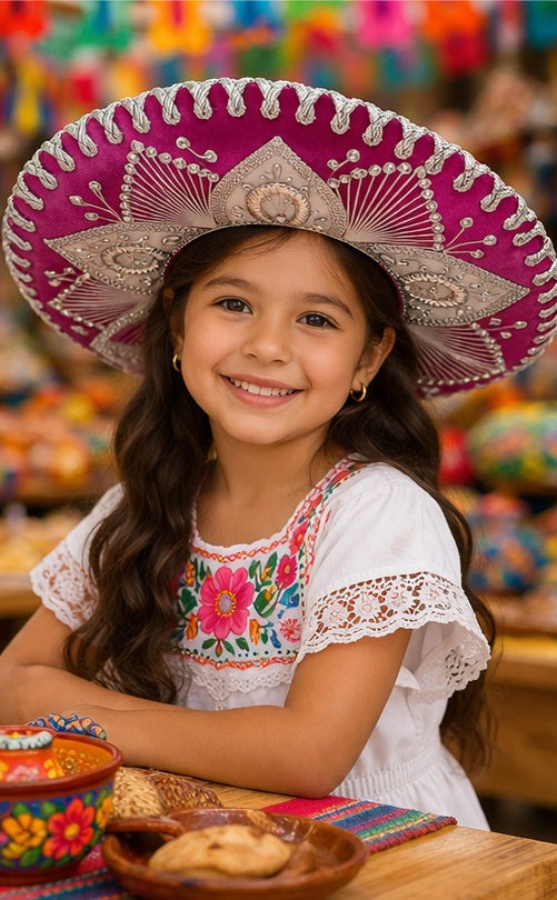 Kids Pink Charro Sombrero – Mexican Hat for Girls