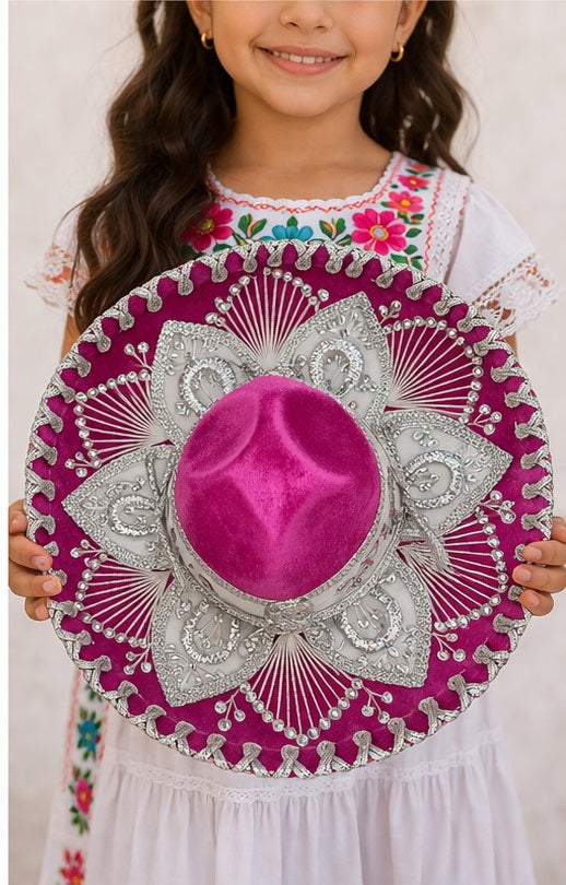 Kids Pink Charro Sombrero – Mexican Hat for Girls