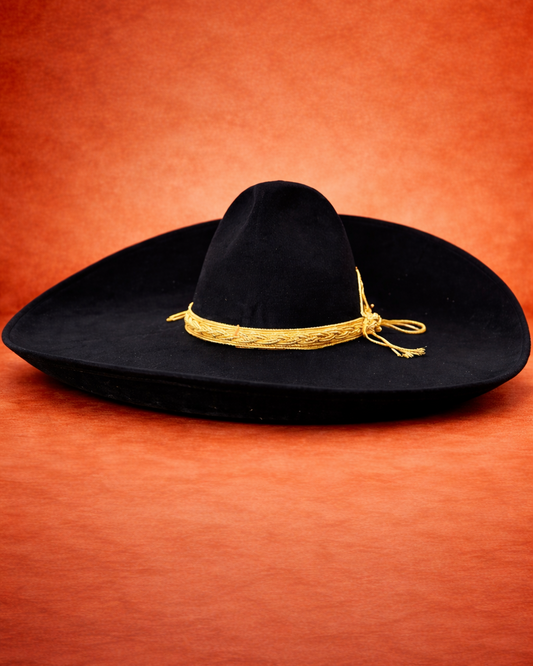 Charro Sombrero with Gold Ribbon – Mexican Traditional Hat