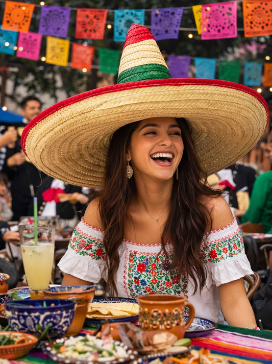 Mexican Tricolor Sombrero – Authentic Fiesta Hat for Travel, Parties & World Cup
